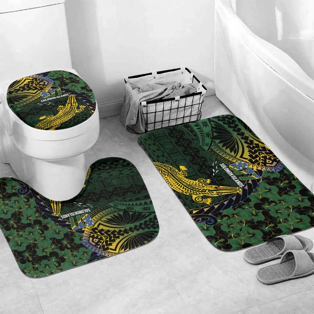 Solomon Islands Bathroom Set 677 Proud Crocodile Melanesian Pattern - Polynesian Pride