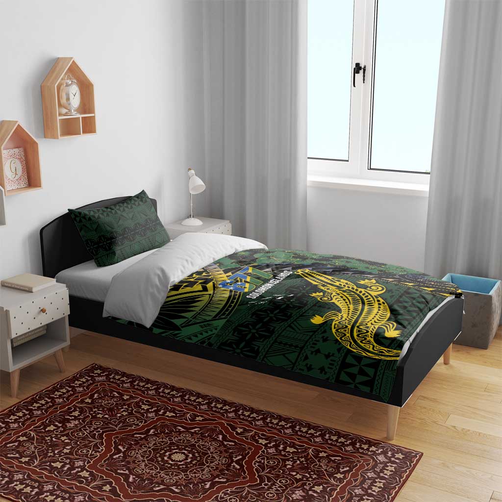 Solomon Islands Bedding Set 677 Proud Crocodile Melanesian Pattern - Polynesian Pride