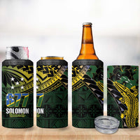 Solomon Islands 4 in 1 Can Cooler Tumbler 677 Proud Crocodile Melanesian Pattern - Polynesian Pride