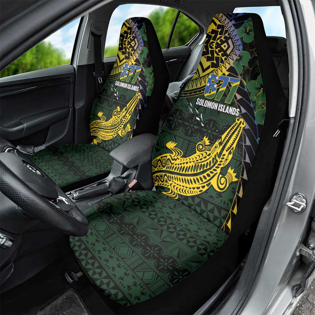 Solomon Islands Car Seat Cover 677 Proud Crocodile Melanesian Pattern - Polynesian Pride