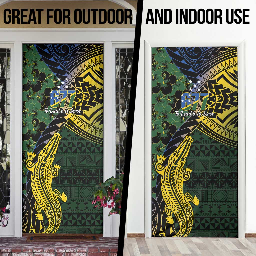 Solomon Islands Door Cover 677 Proud Crocodile Melanesian Pattern - Polynesian Pride