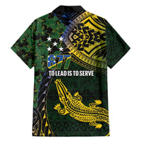 Solomon Islands Family Matching Off The Shoulder Long Sleeve Dress and Hawaiian Shirt 677 Proud Crocodile Melanesian Pattern - Polynesian Pride
