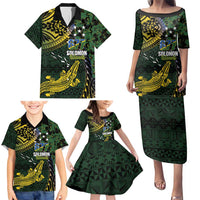 Solomon Islands Family Matching Puletasi and Hawaiian Shirt 677 Proud Crocodile Melanesian Pattern - Polynesian Pride