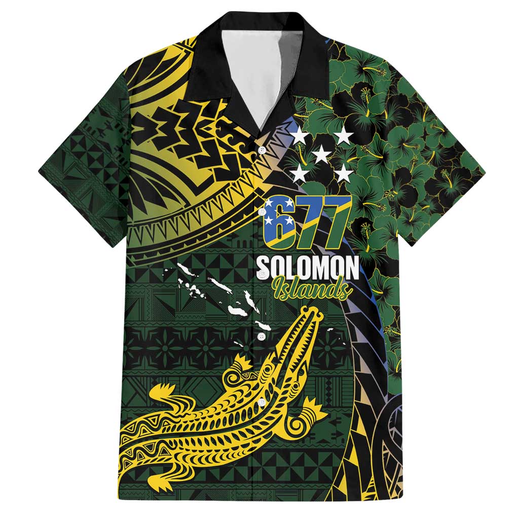Solomon Islands Hawaiian Shirt 677 Proud Crocodile Melanesian Pattern - Polynesian Pride