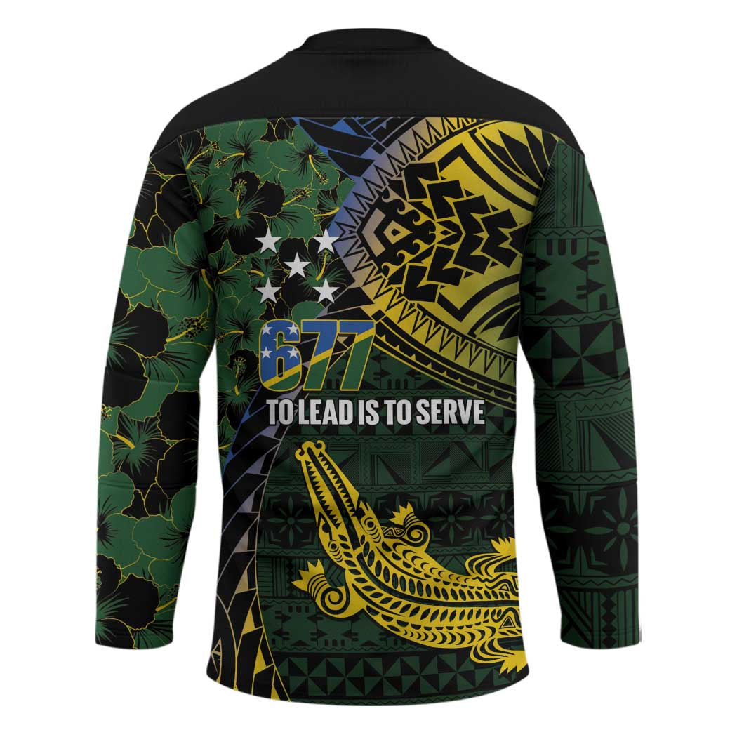 Solomon Islands Hockey Jersey 677 Proud Crocodile Melanesian Pattern - Polynesian Pride