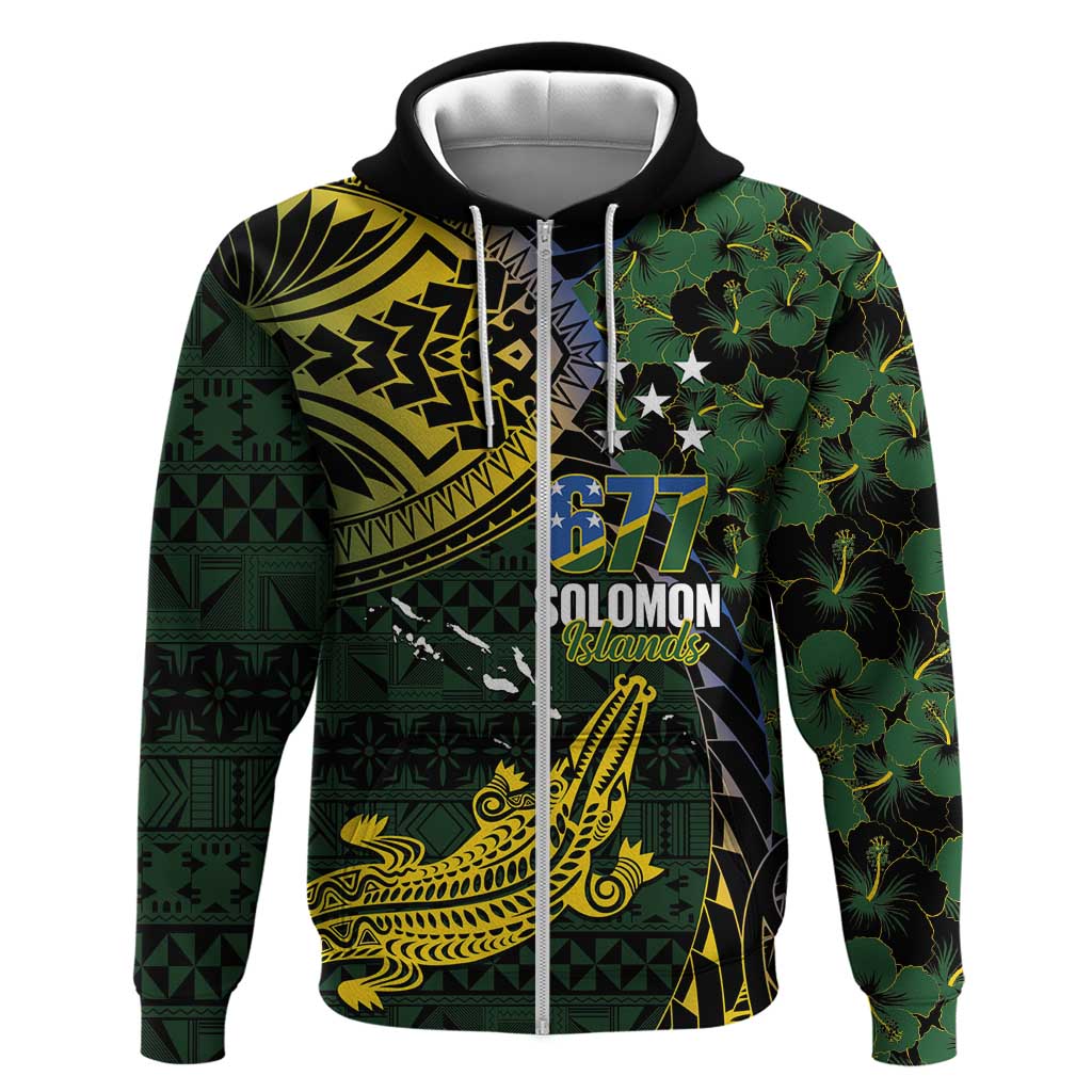 Solomon Islands Hoodie 677 Proud Crocodile Melanesian Pattern - Polynesian Pride