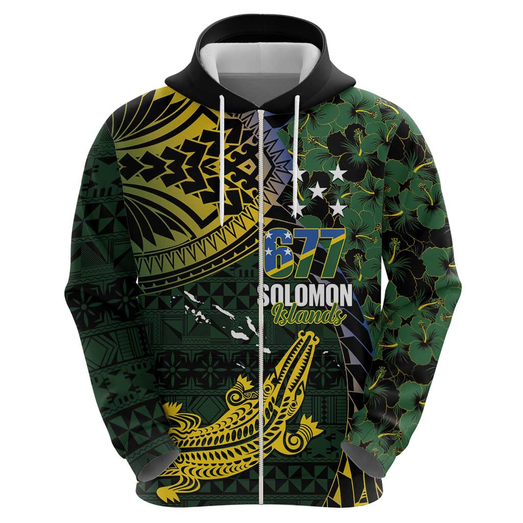 Solomon Islands Hoodie 677 Proud Crocodile Melanesian Pattern - Polynesian Pride