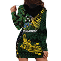 Solomon Islands Hoodie Dress 677 Proud Crocodile Melanesian Pattern - Polynesian Pride