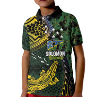 Solomon Islands Kid Polo Shirt 677 Proud Crocodile Melanesian Pattern - Polynesian Pride