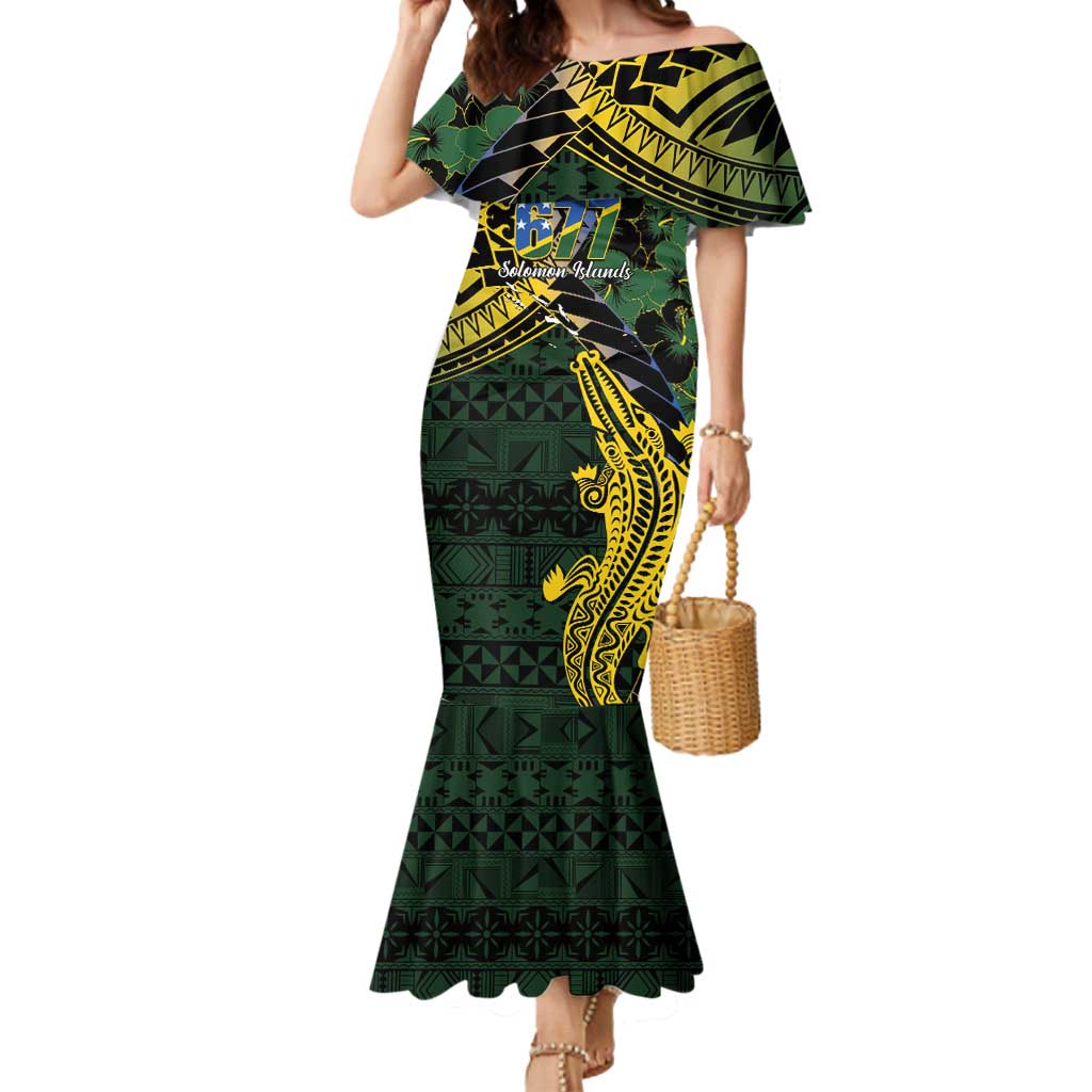 Solomon Islands Mermaid Dress 677 Proud Crocodile Melanesian Pattern - Polynesian Pride