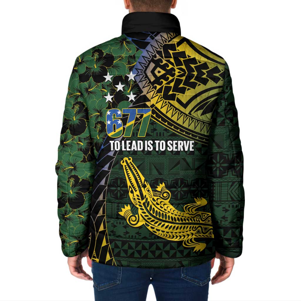 Solomon Islands Padded Jacket 677 Proud Crocodile Melanesian Pattern - Polynesian Pride