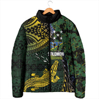 Solomon Islands Padded Jacket 677 Proud Crocodile Melanesian Pattern - Polynesian Pride