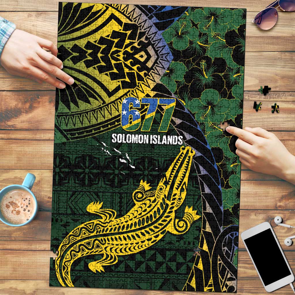 Solomon Islands Puzzle 677 Proud Crocodile Melanesian Pattern - Polynesian Pride