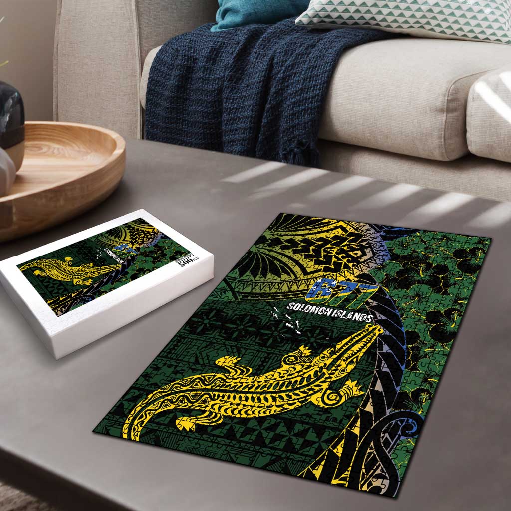 Solomon Islands Puzzle 677 Proud Crocodile Melanesian Pattern - Polynesian Pride