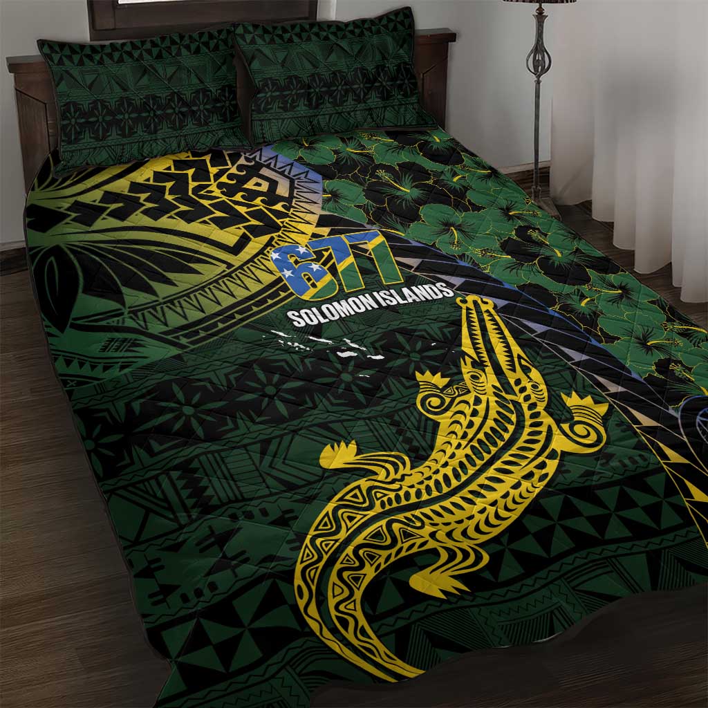 Solomon Islands Quilt Bed Set 677 Proud Crocodile Melanesian Pattern - Polynesian Pride