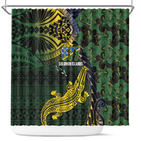 Solomon Islands Shower Curtain 677 Proud Crocodile Melanesian Pattern - Polynesian Pride