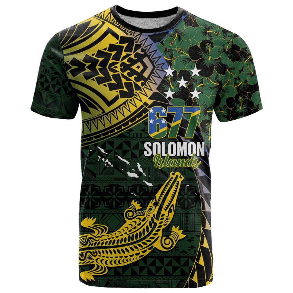 Solomon Islands T Shirt 677 Proud Crocodile Melanesian Pattern - Polynesian Pride