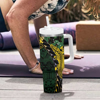 Solomon Islands Tumbler With Handle 677 Proud Crocodile Melanesian Pattern - Polynesian Pride