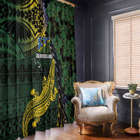 Solomon Islands Window Curtain 677 Proud Crocodile Melanesian Pattern - Polynesian Pride