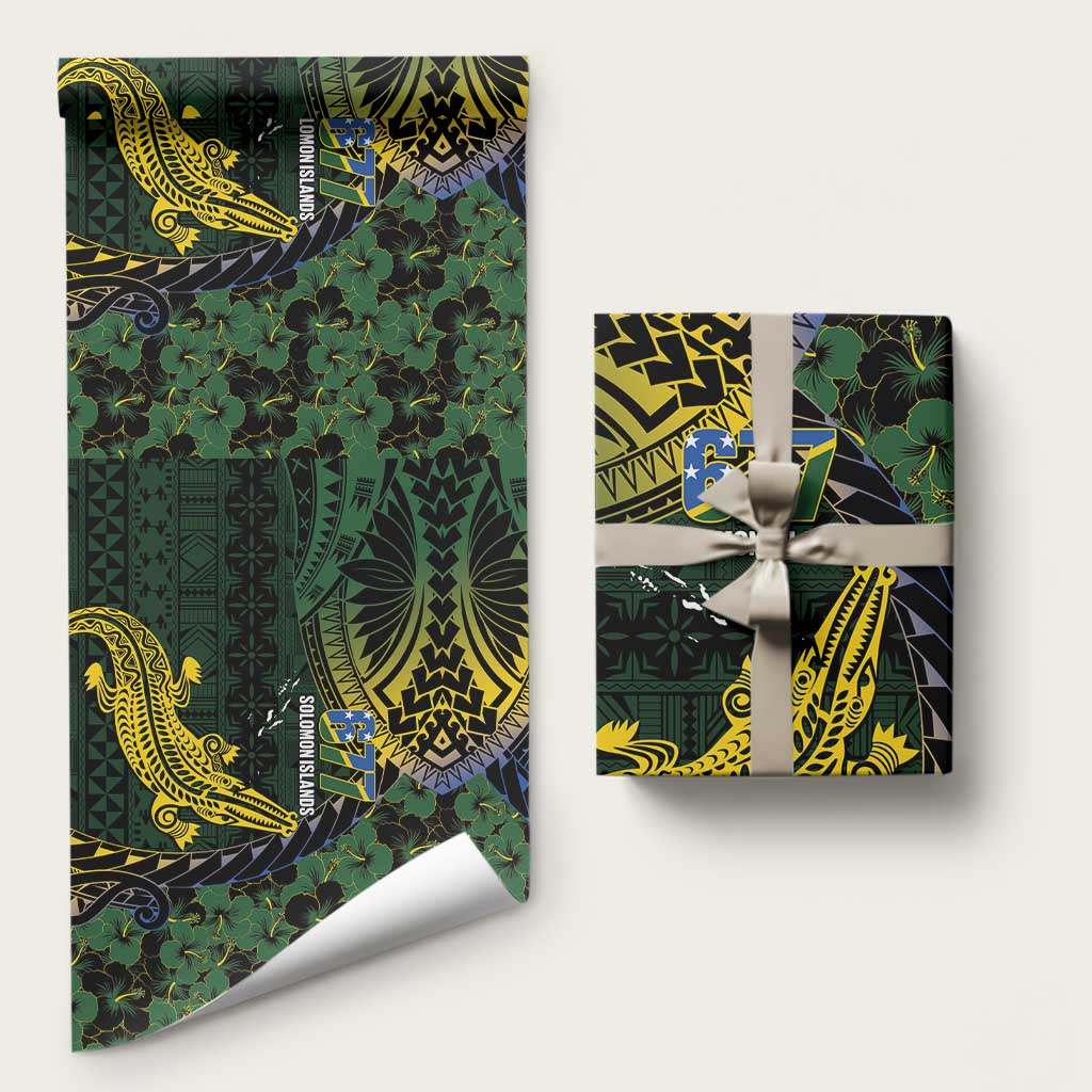 Solomon Islands Wrapping Paper 677 Proud Crocodile Melanesian Pattern - Polynesian Pride