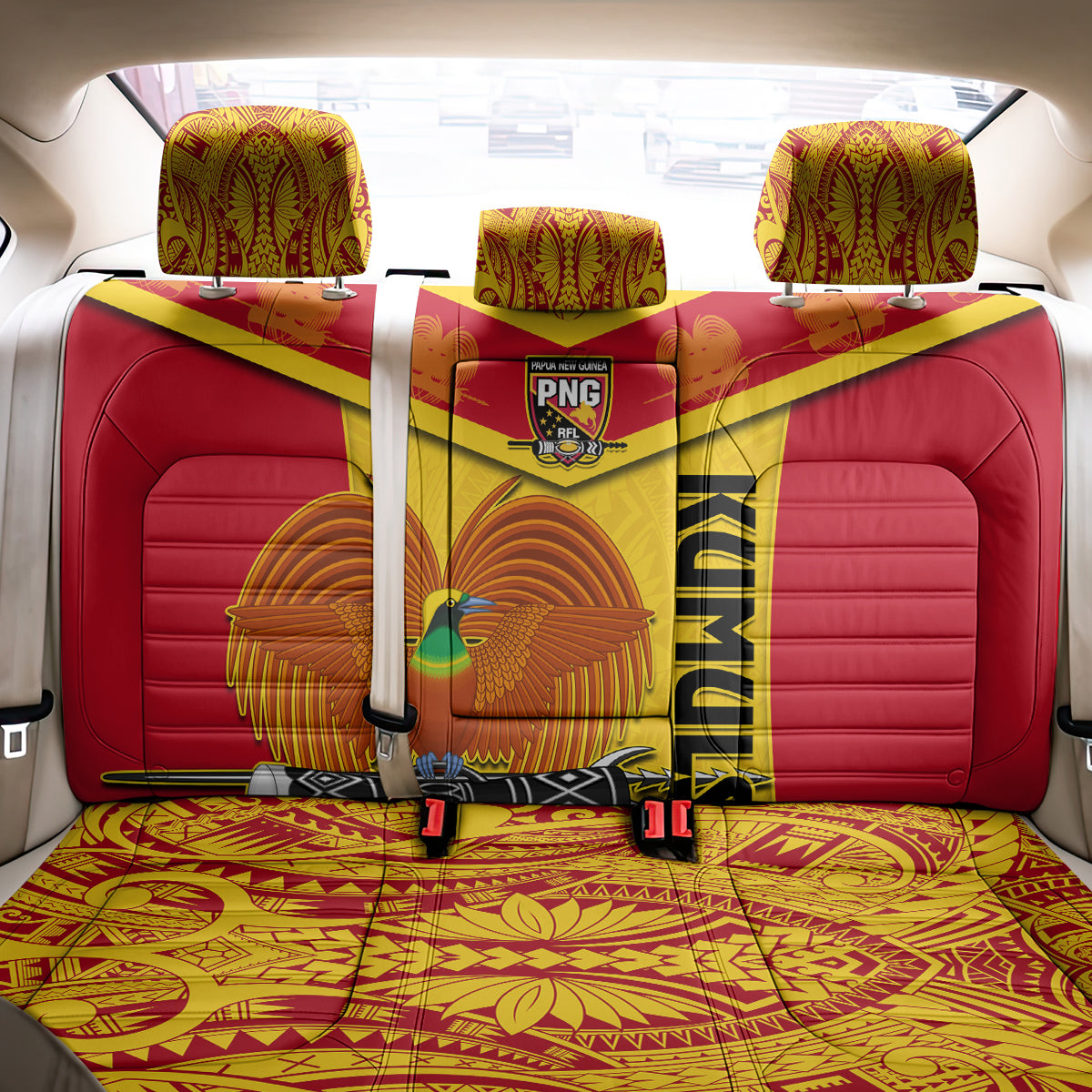 Papua New Guinea Rugby Back Car Seat Cover 2023 Go Kumuls Pacific Dynamic Style