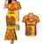 Custom Papua New Guinea Rugby Couples Matching Mermaid Dress and Hawaiian Shirt 2023 Go Kumuls Pacific Dynamic Style LT14 Yellow - Polynesian Pride