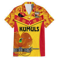 Custom Papua New Guinea Rugby Family Matching Mermaid Dress and Hawaiian Shirt 2023 Go Kumuls Pacific Dynamic Style LT14 Dad's Shirt - Short Sleeve Yellow - Polynesian Pride
