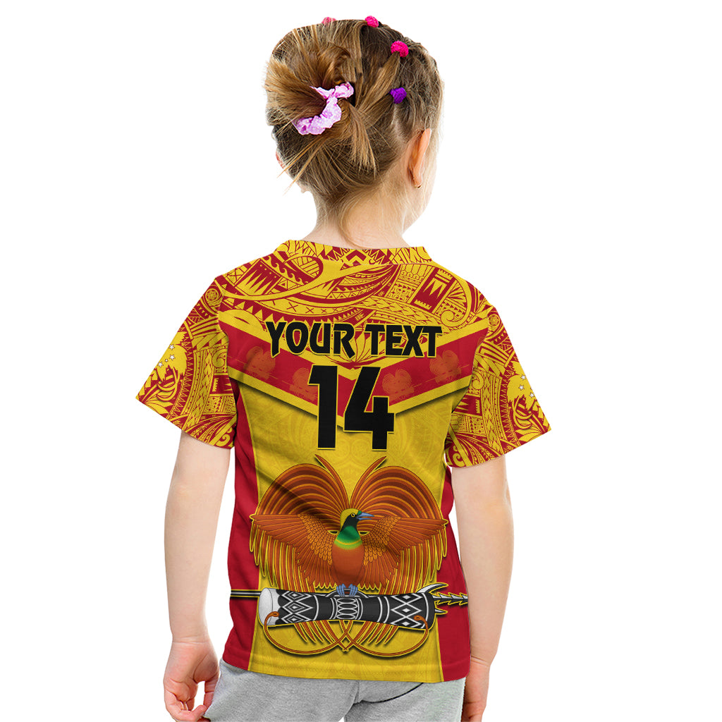 Custom Papua New Guinea Rugby Kid T Shirt 2023 Go Kumuls Pacific Dynamic Style LT14 - Polynesian Pride