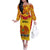 Custom Papua New Guinea Rugby Off The Shoulder Long Sleeve Dress 2023 Go Kumuls Pacific Dynamic Style LT14 Women Yellow - Polynesian Pride