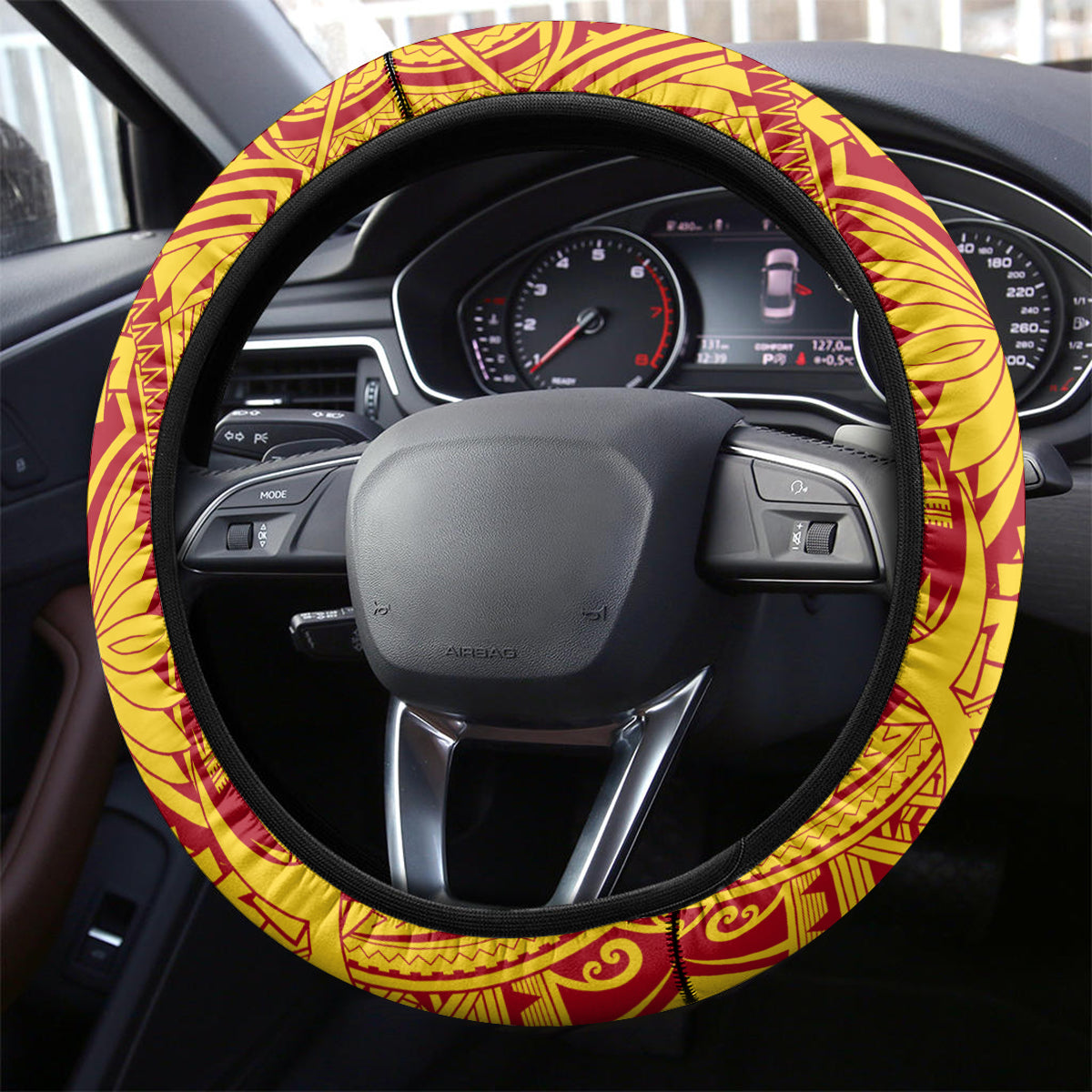 Papua New Guinea Rugby Steering Wheel Cover 2023 Go Kumuls Pacific Dynamic Style LT14 - Polynesian Pride