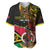 Personalised Vanuatu Unity Day Baseball Jersey 29 November Coat Of Arms With Flag Style LT14 Black - Polynesian Pride