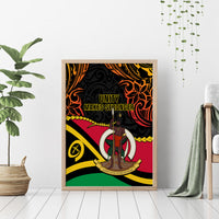 Vanuatu Unity Day Canvas Wall Art 29 November Coat Of Arms With Flag Style LT14 - Polynesian Pride