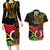 Personalised Vanuatu Unity Day Couples Matching Long Sleeve Bodycon Dress and Hawaiian Shirt 29 November Coat Of Arms With Flag Style LT14 Black - Polynesian Pride