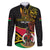 Personalised Vanuatu Unity Day Family Matching Long Sleeve Bodycon Dress and Hawaiian Shirt 29 November Coat Of Arms With Flag Style LT14 Dad's Shirt - Long Sleeve Black - Polynesian Pride