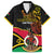 Personalised Vanuatu Unity Day Family Matching Off Shoulder Long Sleeve Dress and Hawaiian Shirt 29 November Coat Of Arms With Flag Style LT14 Dad's Shirt - Short Sleeve Black - Polynesian Pride