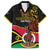 Personalised Vanuatu Unity Day Family Matching Short Sleeve Bodycon Dress and Hawaiian Shirt 29 November Coat Of Arms With Flag Style LT14 Dad's Shirt - Short Sleeve Black - Polynesian Pride