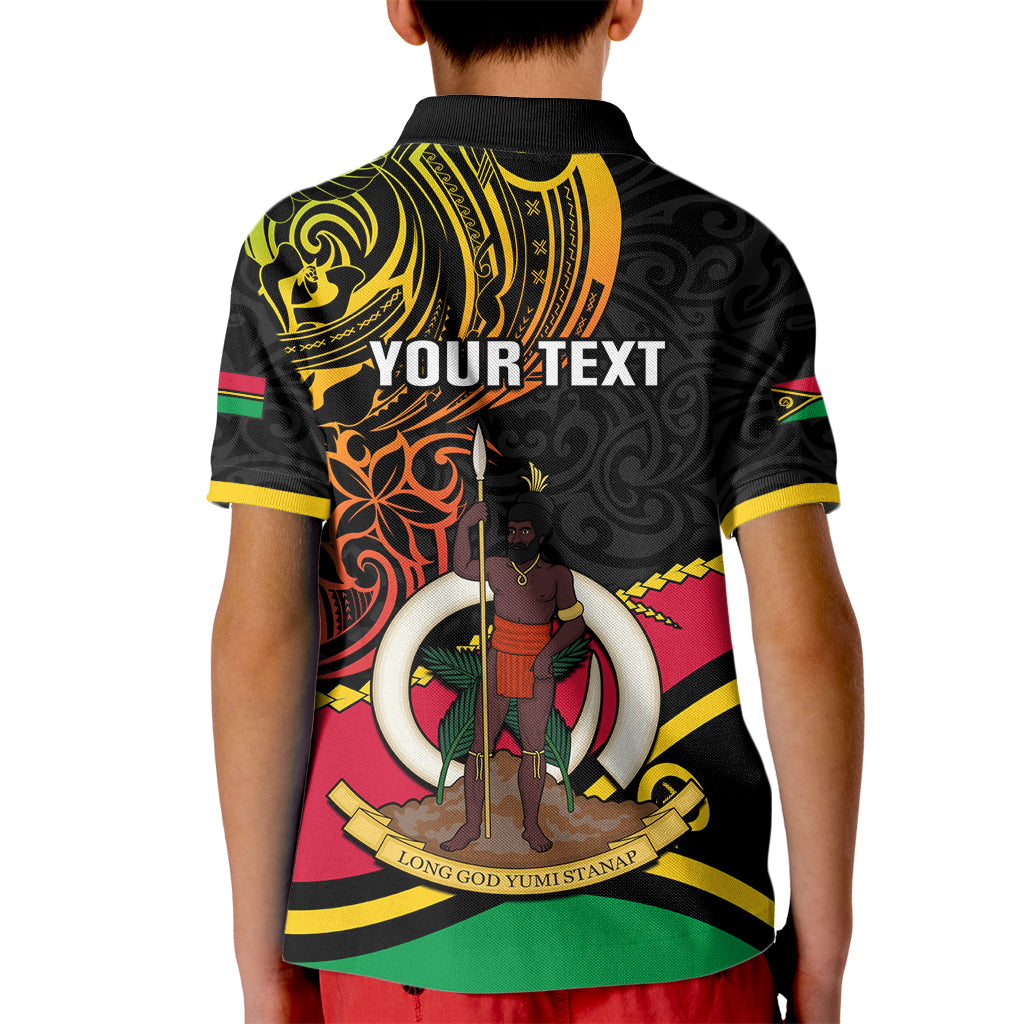 Personalised Vanuatu Unity Day Kid Polo Shirt 29 November Coat Of Arms With Flag Style LT14 - Polynesian Pride