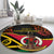 Vanuatu Unity Day Round Carpet 29 November Coat Of Arms With Flag Style LT14 - Polynesian Pride