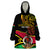 Personalised Vanuatu Unity Day Wearable Blanket Hoodie 29 November Coat Of Arms With Flag Style LT14 One Size Black - Polynesian Pride