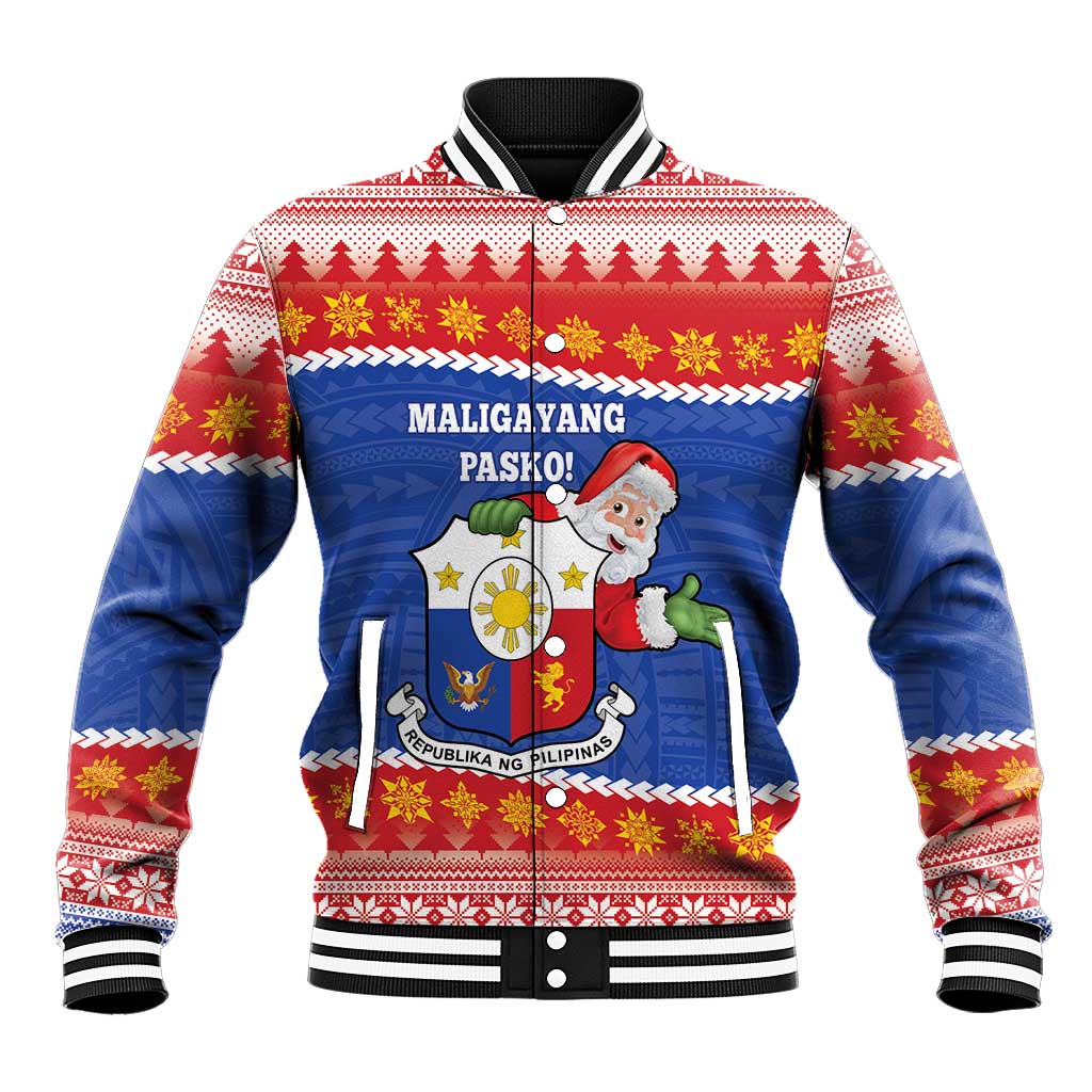 Personalized The Philippines Christmas Baseball Jacket Pilipinas Parol - Maligayang Pasko!