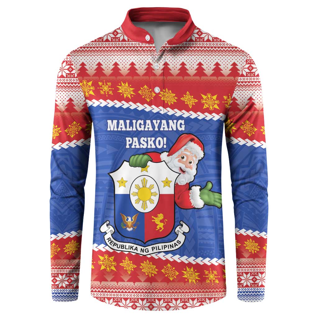 Personalized The Philippines Christmas Button Sweatshirt Pilipinas Parol - Maligayang Pasko!