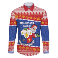 Personalized The Philippines Christmas Family Matching Off Shoulder Maxi Dress and Hawaiian Shirt Pilipinas Parol - Maligayang Pasko!