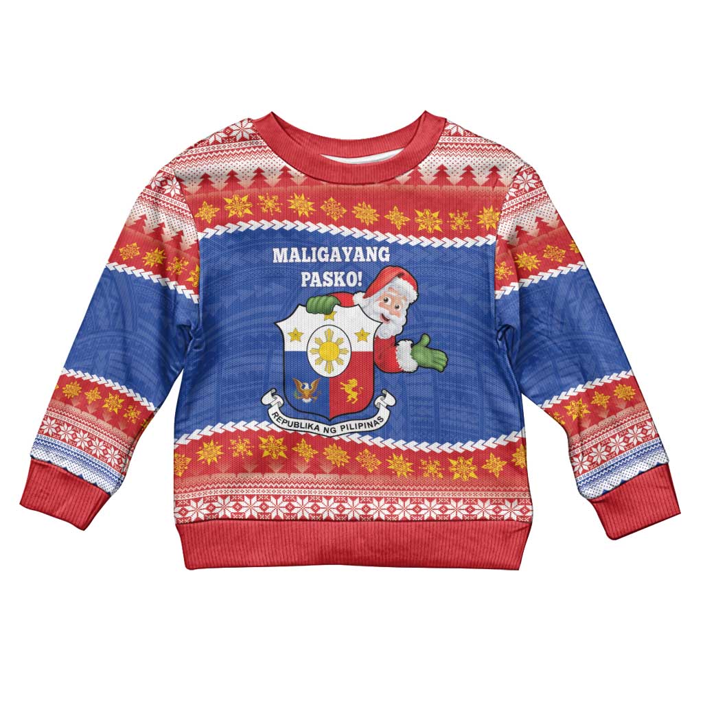 Personalized The Philippines Christmas Kid Ugly Christmas Sweater Pilipinas Parol - Maligayang Pasko!