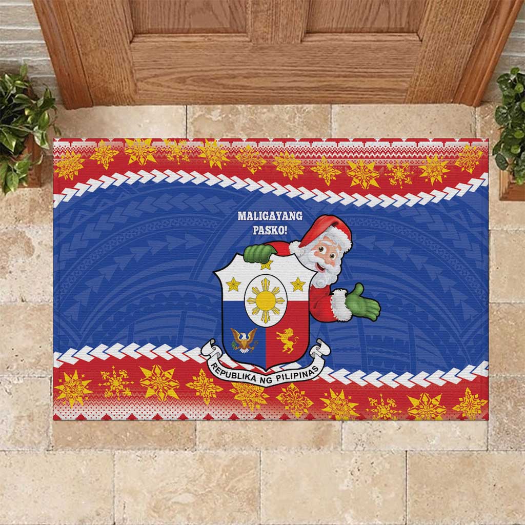 The Philippines Christmas Rubber Doormat Pilipinas Parol - Maligayang Pasko!