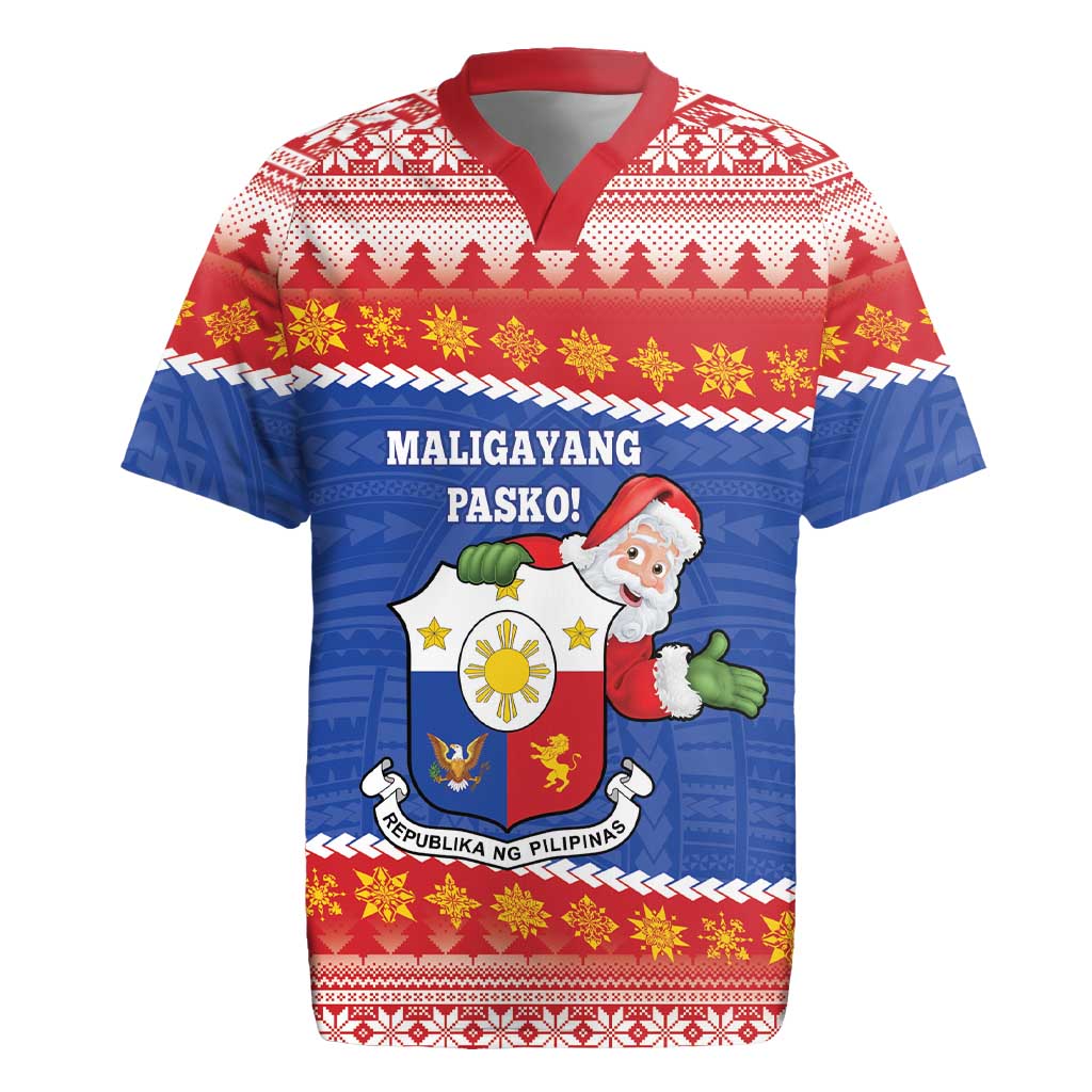 Personalized The Philippines Christmas Rugby Jersey Pilipinas Parol - Maligayang Pasko!