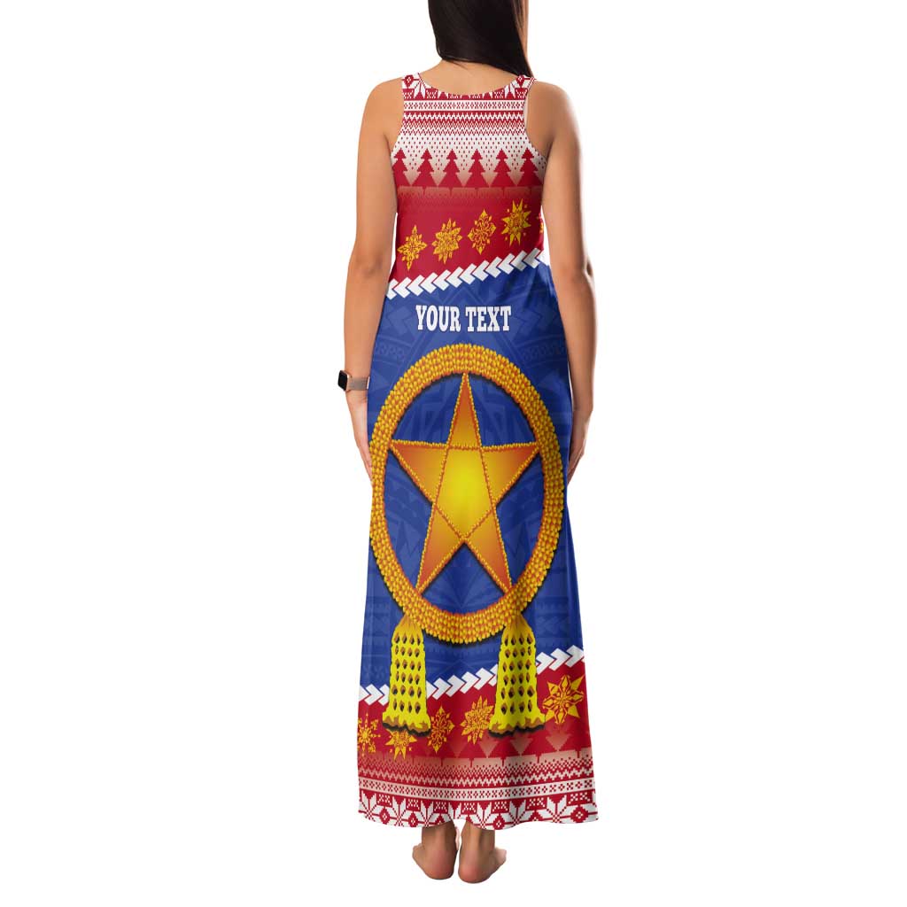 Personalized The Philippines Christmas Tank Maxi Dress Pilipinas Parol - Maligayang Pasko!