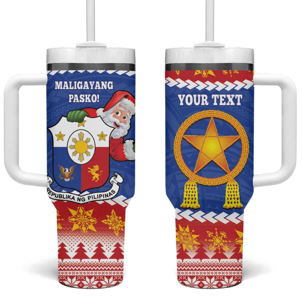 Personalized The Philippines Christmas Tumbler With Handle Pilipinas Parol - Maligayang Pasko!