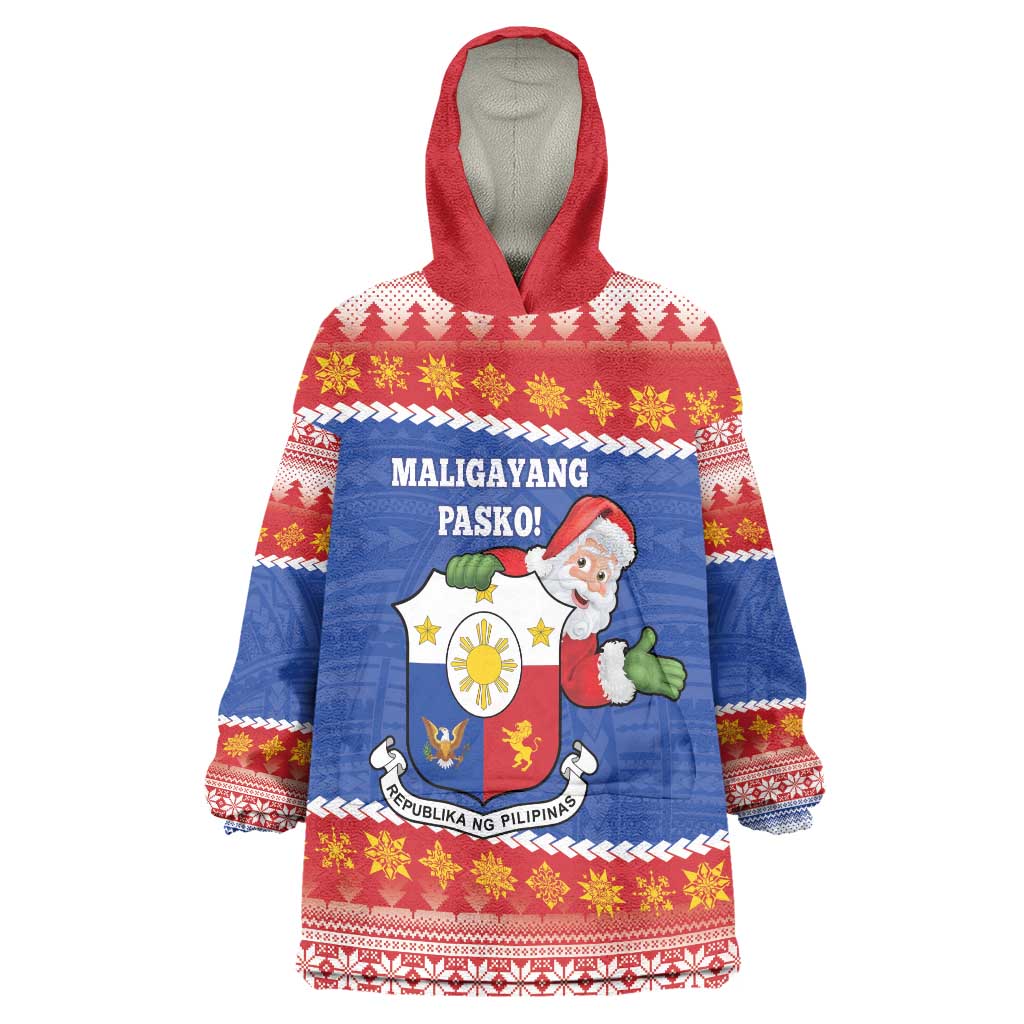 Personalized The Philippines Christmas Wearable Blanket Hoodie Pilipinas Parol - Maligayang Pasko!