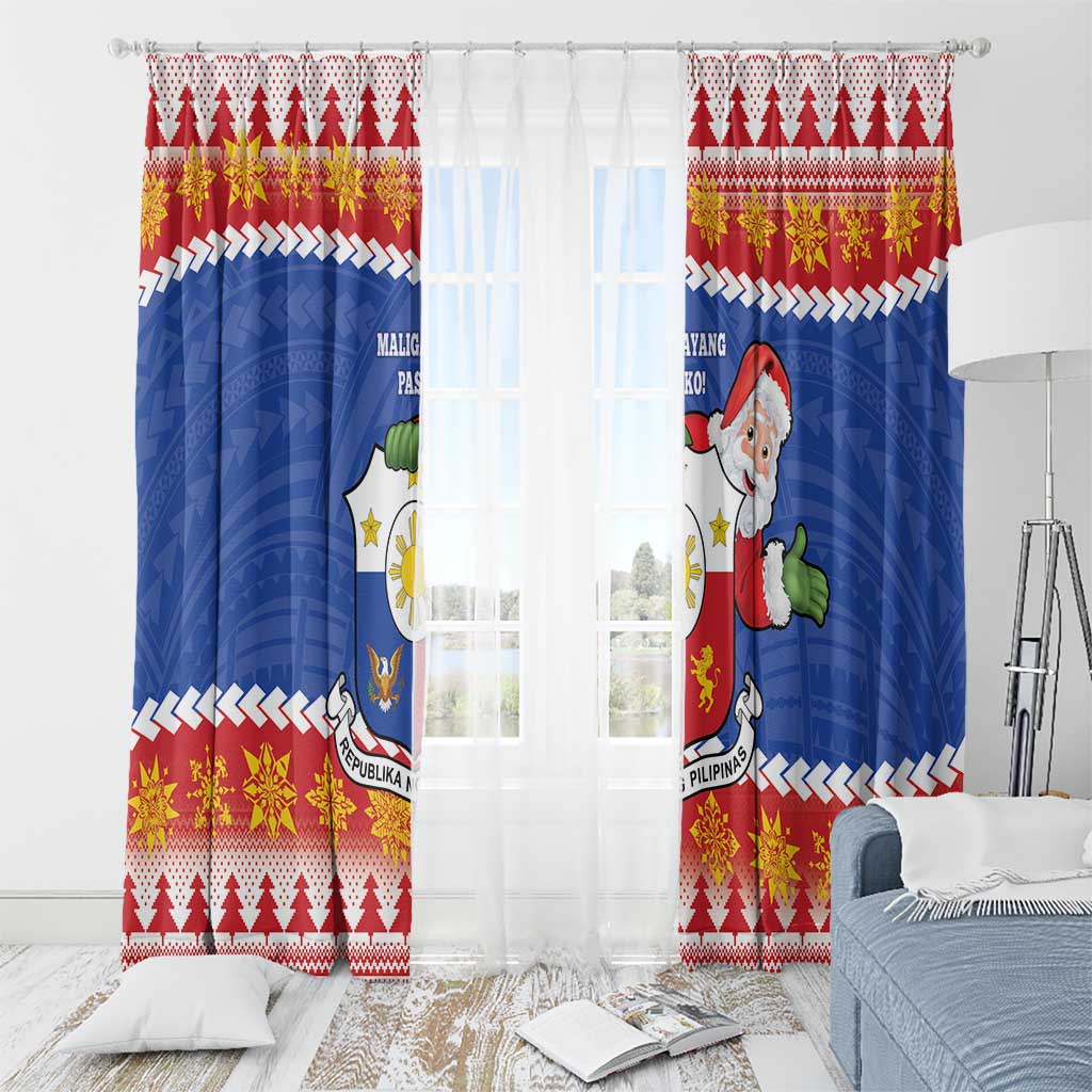 The Philippines Christmas Window Curtain Pilipinas Parol - Maligayang Pasko!