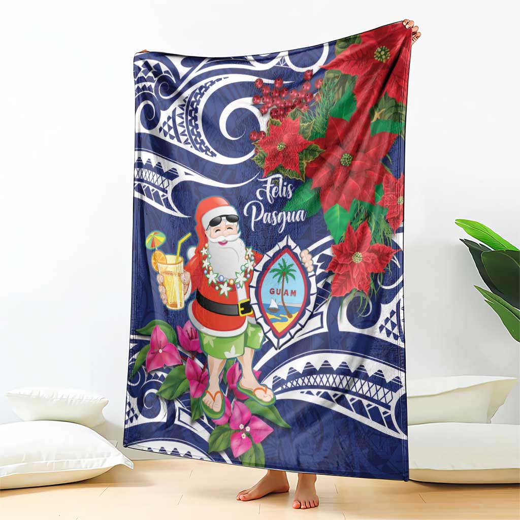 Guam Christmas Blanket Poinsettia With Bougainvillea - Felis Pasgua! LT14 - Polynesian Pride